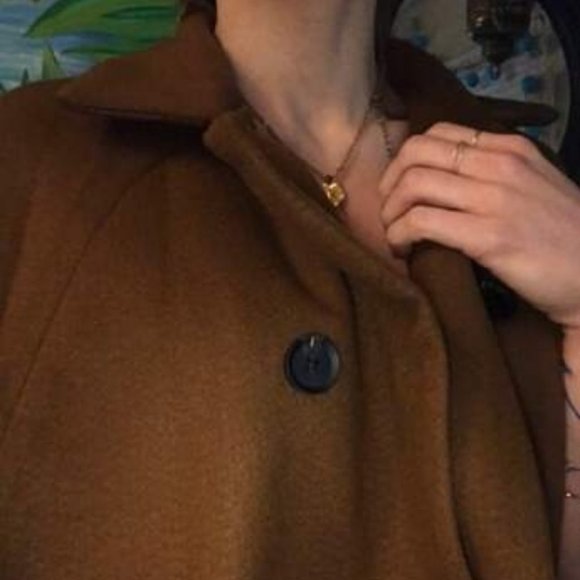 Cloak Sleeve Double Button Cape Coat brown - Picture 11 of 11